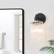 preview thumbnail 1 of 6, KAWOTI 1- Light Wall Sconce with Textured Glasses (Black & Gold) - W5.25"x H11" x D7.25" W5.25"x H11" x D7.25"