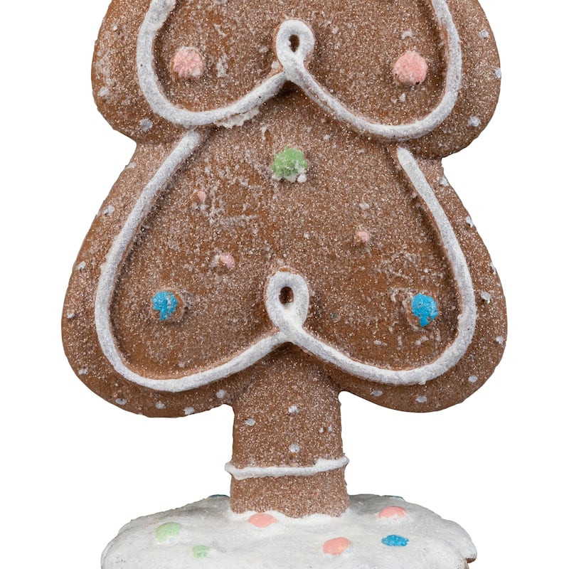 Gingerbread Cookie Christmas Tree with Icing and Star Decoration - 11.5"