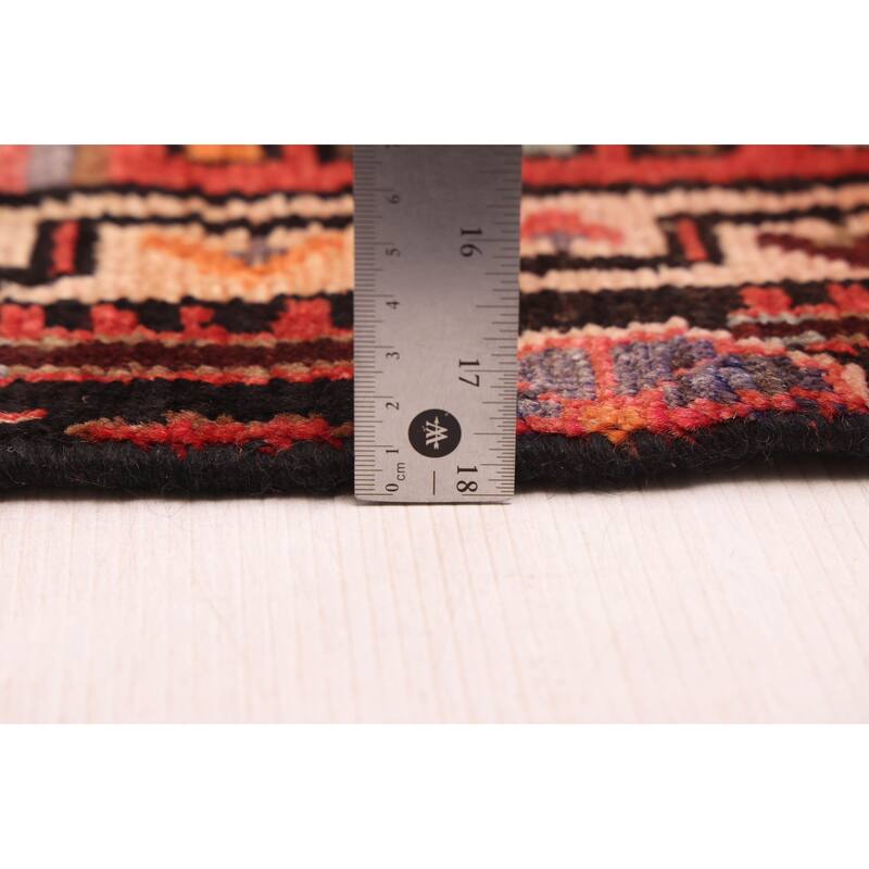 ECARPETGALLERY Hand-knotted Andelz Black, Red Wool Rug - 4'0 x 7'5