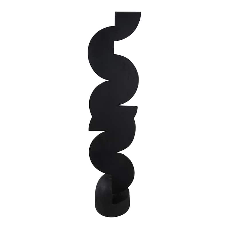 Wood Sculpture Modern Geometric Design for Home Decor - 58" Black - 13.5" x 10.5" x 57.5"