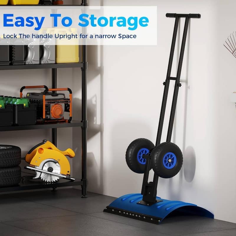 Heavy Duty 30-Inch Wheeled Snow Shovel with Adjustable Ergonomic Handle