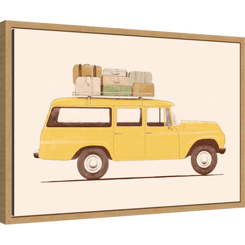 Summer Car by Florent Bodart (23 x 16 in.), Framed Canvas Wall Art Print