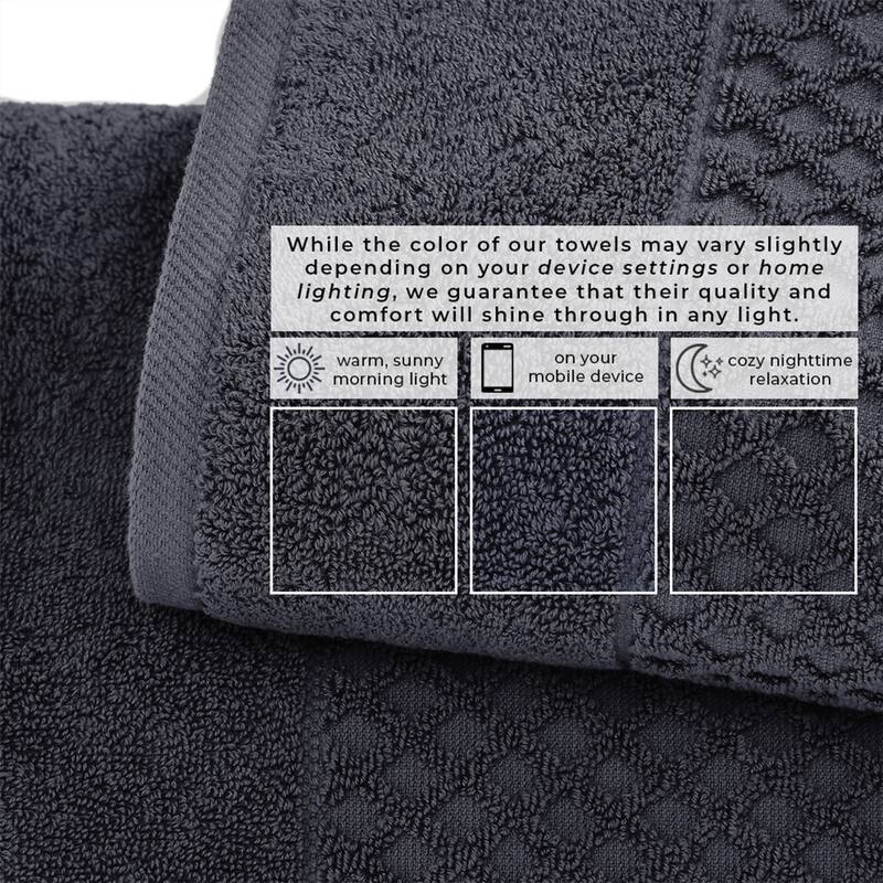 Linery & Co. Cotton Diamond Waffle Texture Bath Towels