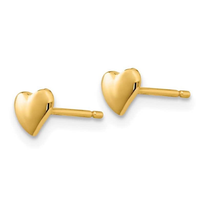 Curata 14k Yellow Gold Solid Polished Post 5mm Abstract Heart Earrings