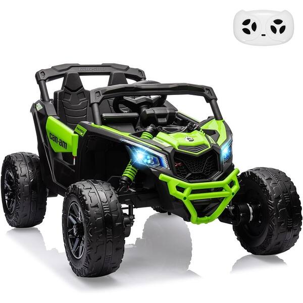 slide 2 of 32, 12V Ride on UTV Car, Licensed Can-Am Electric Off-Road Car, Ride on Truck Car for Kids Green