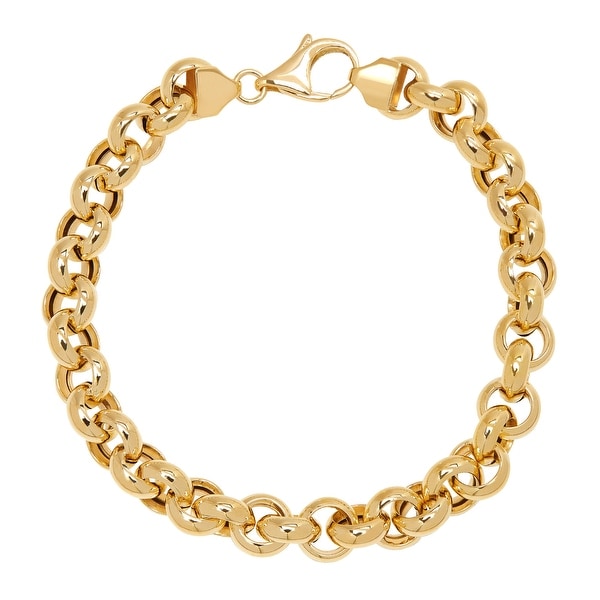 Eternity Gold 8 mm Rolo Link Chain Bracelet in 14K Gold