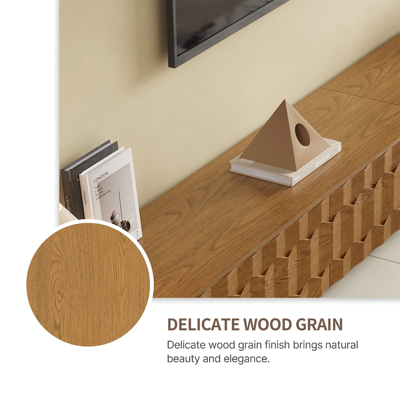 Brown Wood Grain Combination Tv Cabinet