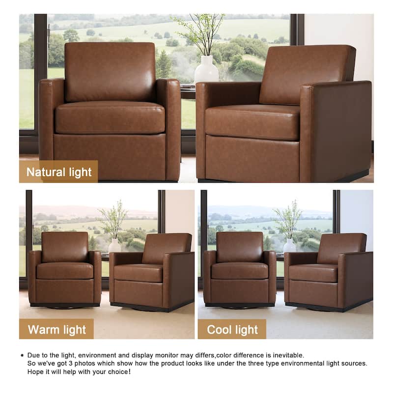 Set of 2 Modern Cozy Swivel Accent Chairs Upholstered Arm Chairs