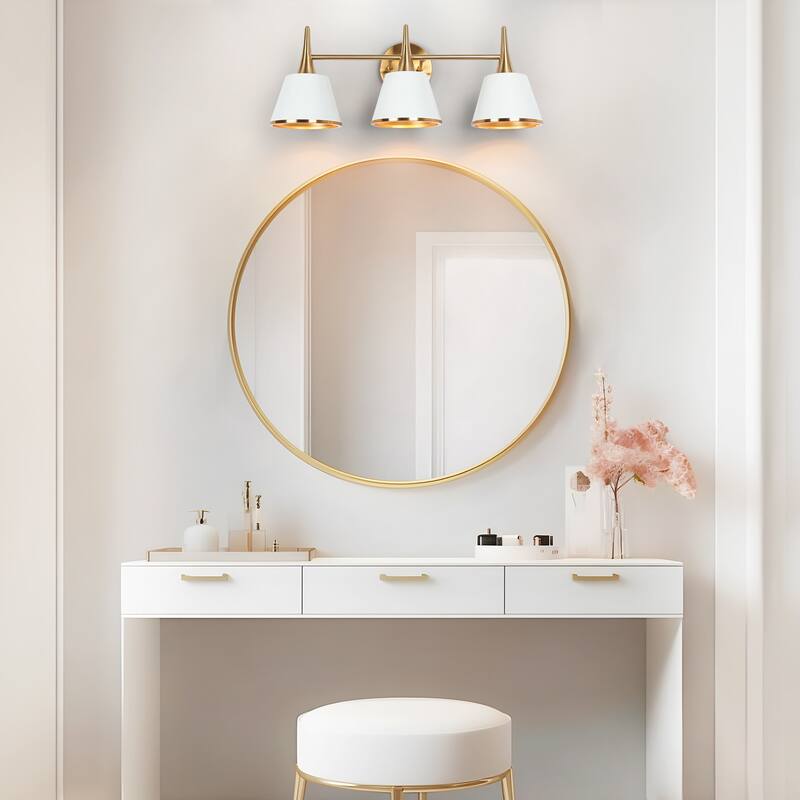 Mid-century Modern Gold 1/2/3/4-Light Bathroom Vanity Light Metal Wall Sconces