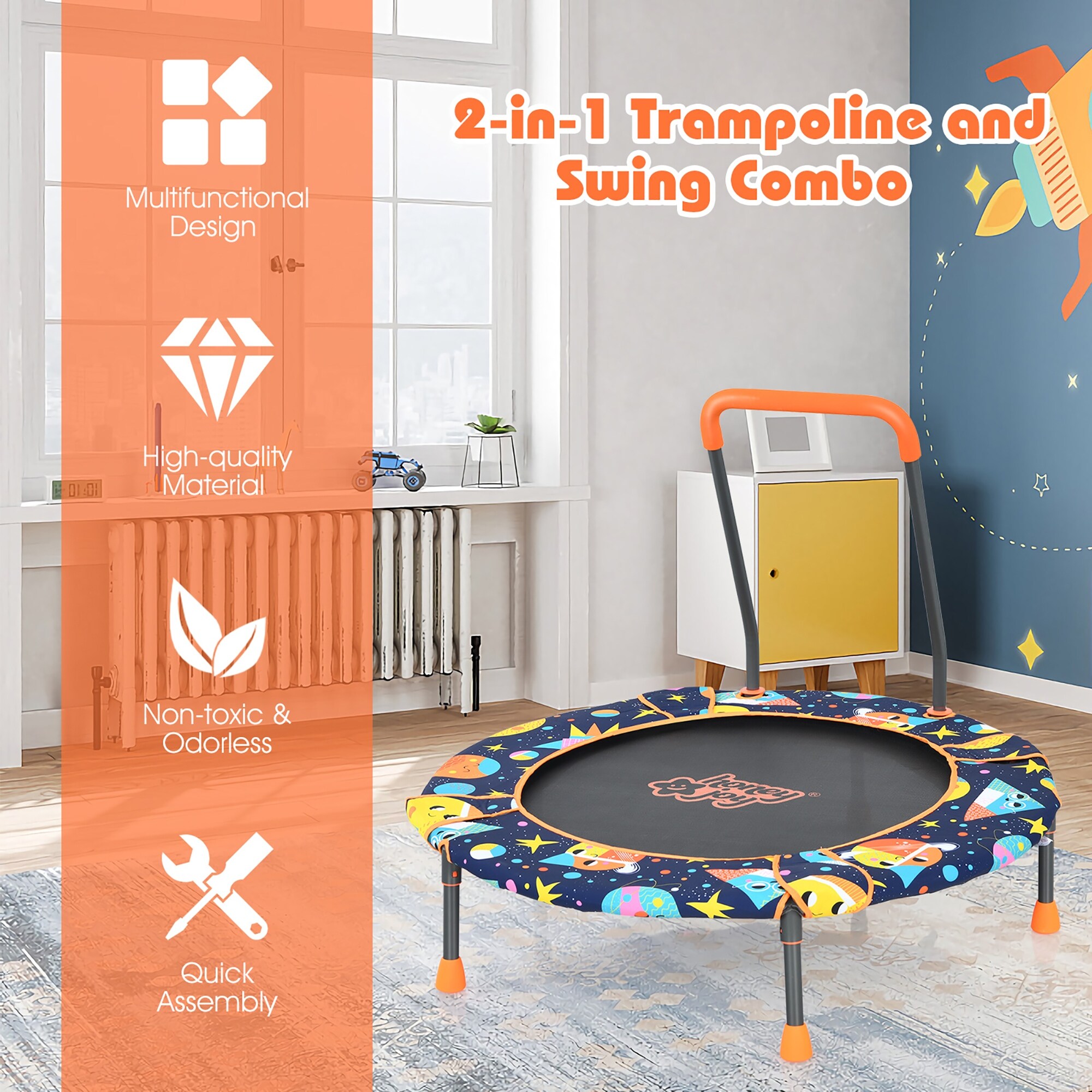 Trampoline swing set combo cheap