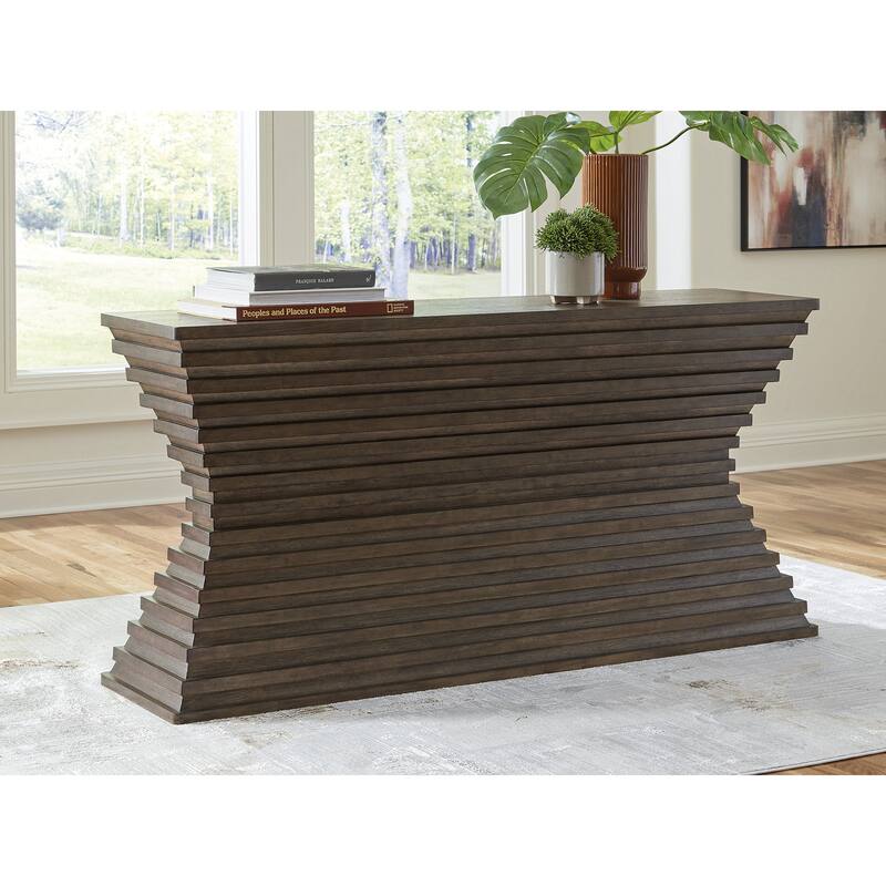 Signature Design by Ashley Hannodream Brown Sofa Table - 72" W x 18" D x 34.75" H