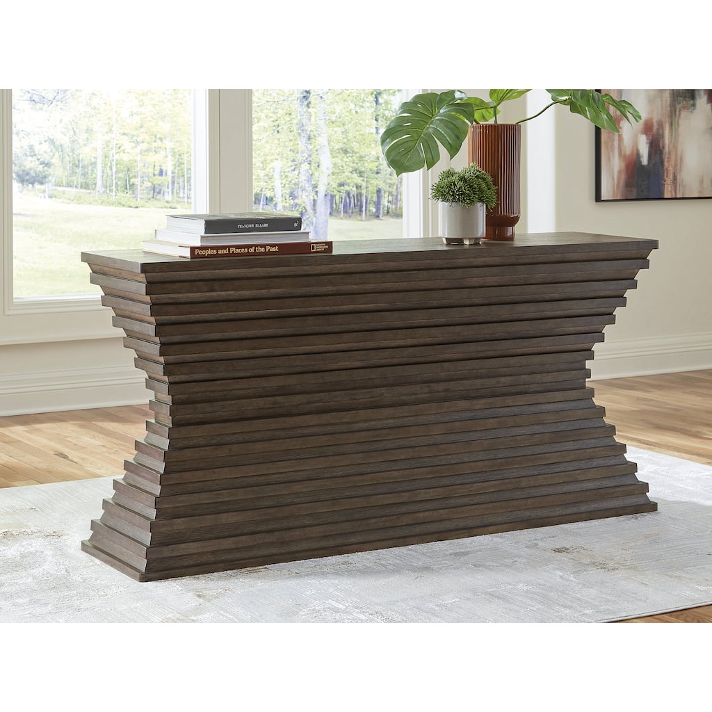 Signature Design by Ashley Hannodream Brown Sofa Table - 72" W x 18" D x 34.75" H