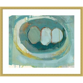 Amanti Art Blue Nest I by Lindsey Newman Wood Framed Wall Art Print - Svelte Polished Gold