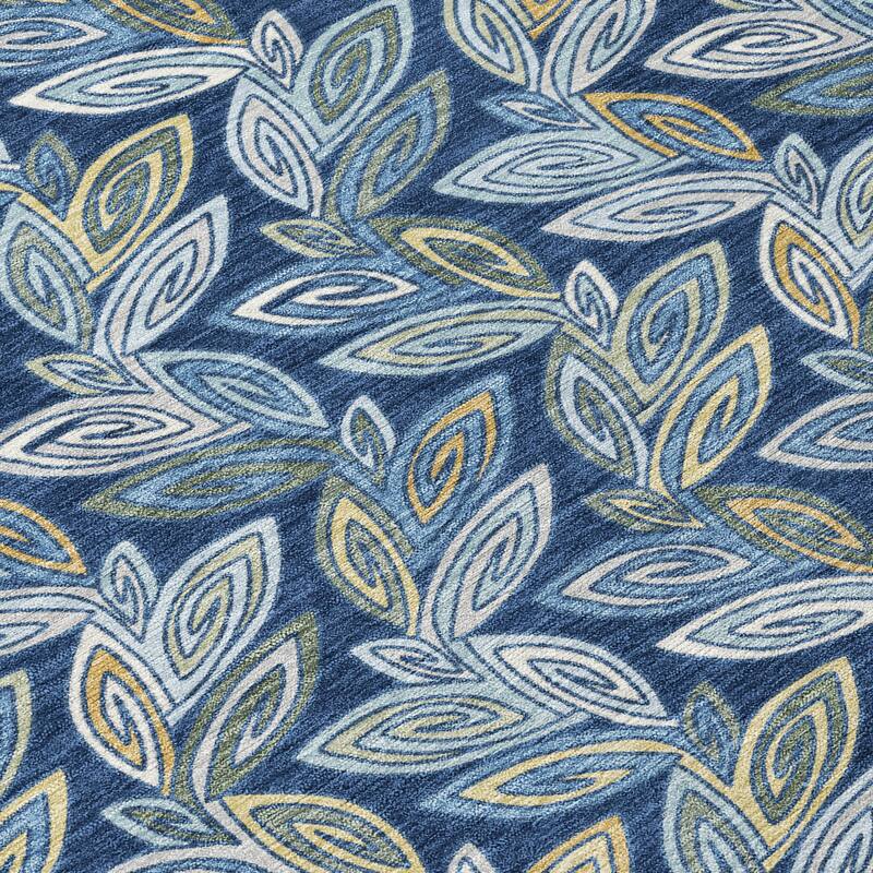 Machine Washable Indoor/ Outdoor Modern Rose Hill Chantille Rug