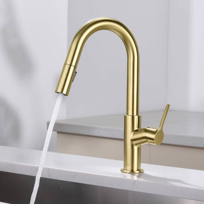 Fusion Single Handle Pull Down Kitchen & Bar Sink Faucet with Soap Dispenser