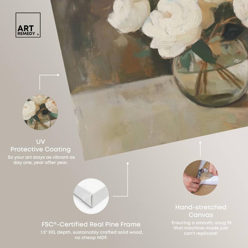 Creamy Cascade Cluster I Canvas by Art Remedy, Gallery Wrapped