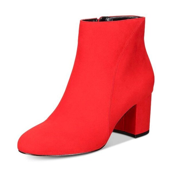 red ankle boots wide fit