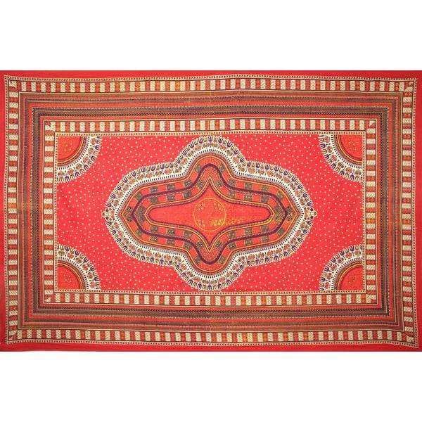 slide 1 of 9, Handmade 100% Cotton Dashiki Tapestry Tablecloth Bedspread Coverlet Twin Orange