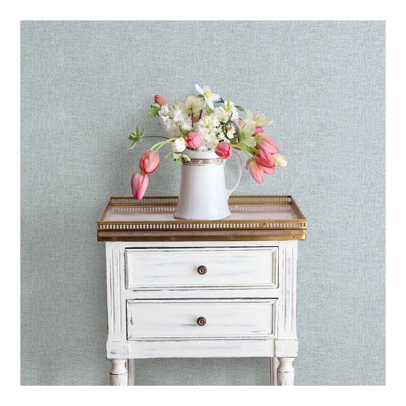 Chesapeake Waylon Blue Faux Fabric Wallpaper - 20.5 x 396 x 0.025