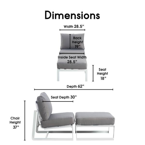 Elle Decor Mirabelle Outdoor Armless Lounge 29 Chair French White Overstock 21944663 Frequent special offers and discounts up.all products from modern armless lounge chair category are shipped worldwide with no additional fees. usd