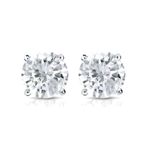 Auriya Platinum 1ctw Round Diamond Stud Earrings