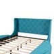 preview thumbnail 10 of 19, Queen Upholstered Platform Bed with 1 Drawer,2 Side Storage Stool