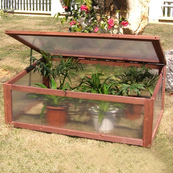 Costway Garden Portable Wooden Green House Cold Frame Raised Plants Bed Protection. Opens flyout.