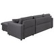 preview thumbnail 3 of 8, L-shape Sectional Sofa Modern Convertible Upholstered Twin Sofa Bed Sleeper with Storage Sofa Chaise and 2 Tossing Cushions