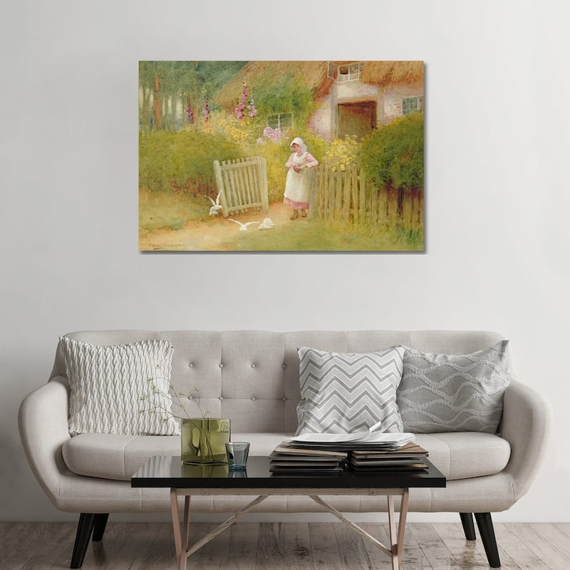 iCanvas "Feeding the Doves" by Arthur Claude Strachan Canvas Print - 32x48x1.5
