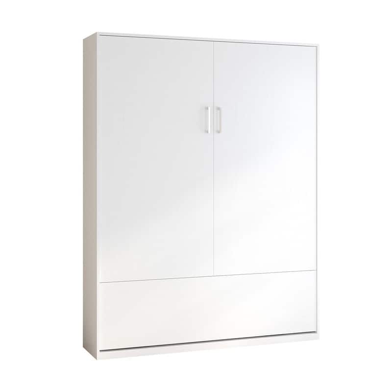 Mixoy Murphy Bed,Folding Wall Bed with 2 Side Cabinet Shelves