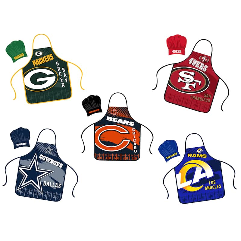 NFL Apron & Chef Hat Set, with Large Team Logo Green Bay Packers 31