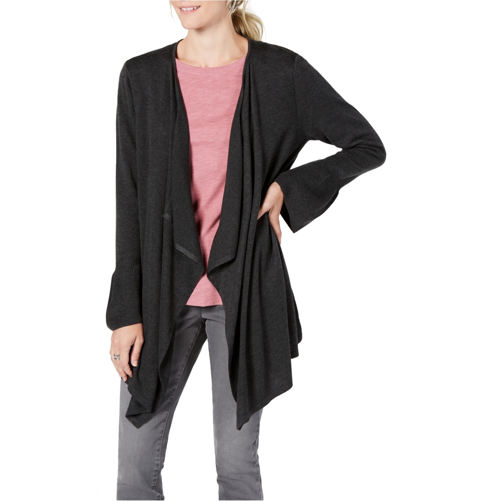 bell sleeve cardigan sweater