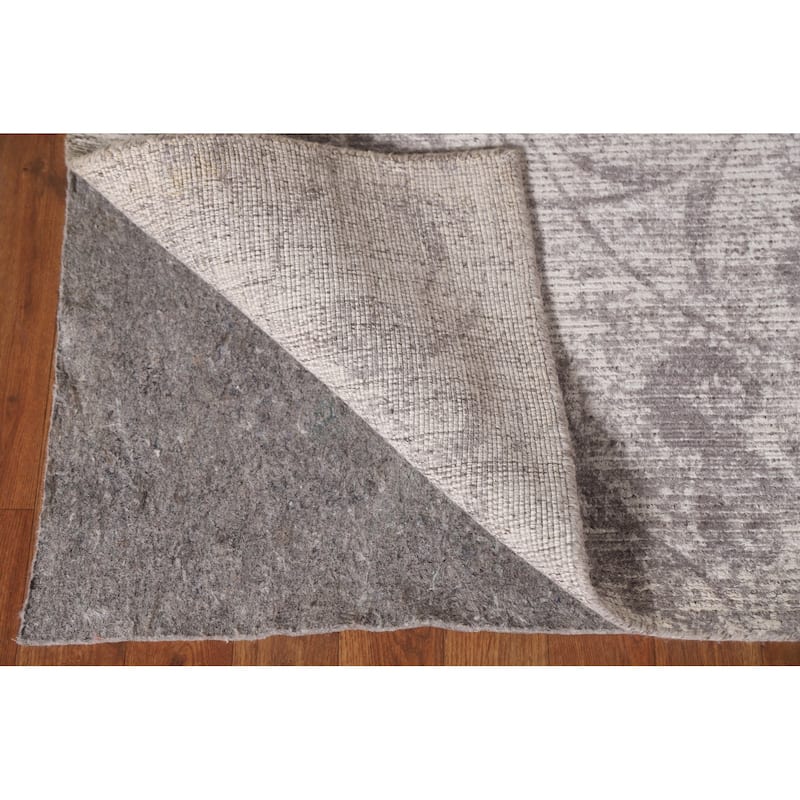 All-Over Floral Modern Oriental Area Rug Hand-Knotted Wool Carpet - 7'11"x 11'4"