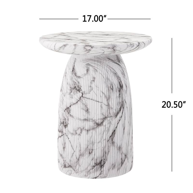 Christopher Knight Home - Aurelia Outdoor Marble-Effect MGO Side Table - Marble Effect