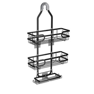 Utopia Alley KD Rust-Resistant Steel Shower Caddy for Shower Heads - Hanging Shower Caddy Organizer, Black - 12.2*4.7*24.41"