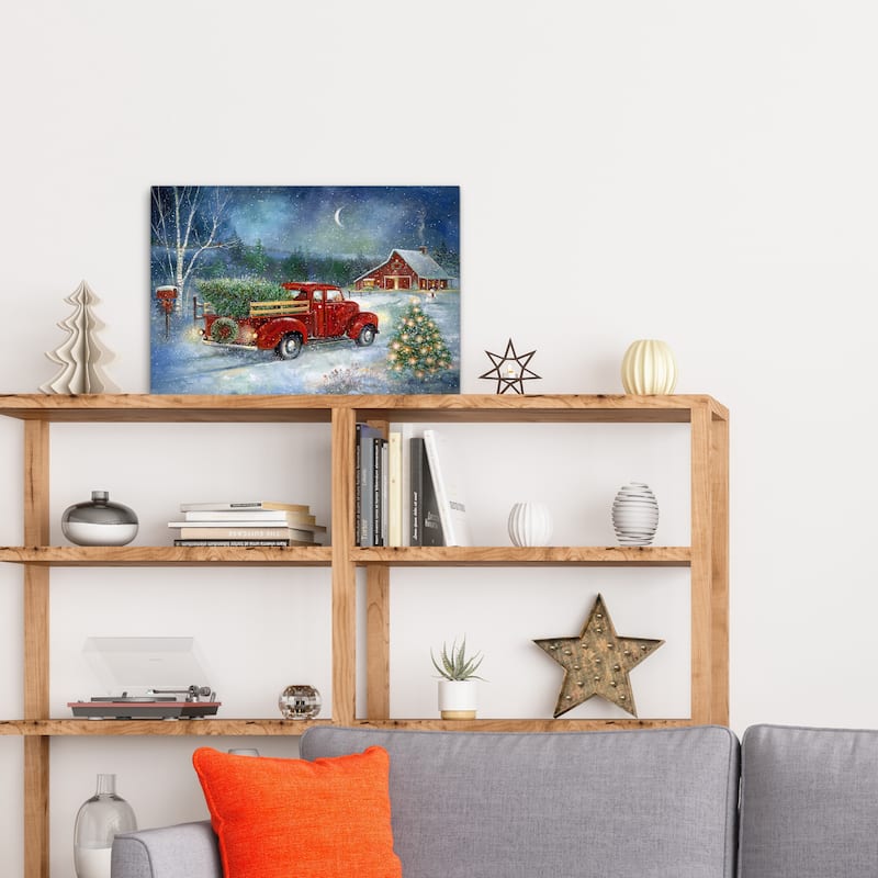 Moonlit Skaters-Premium Gallery Wrapped Canvas - Ready to Hang