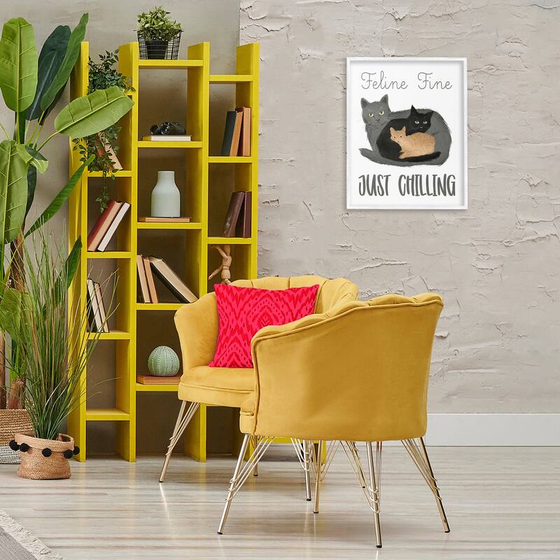 Stupell Feline Fine Just Chilling Framed Giclee Art Design By Ziwei Li