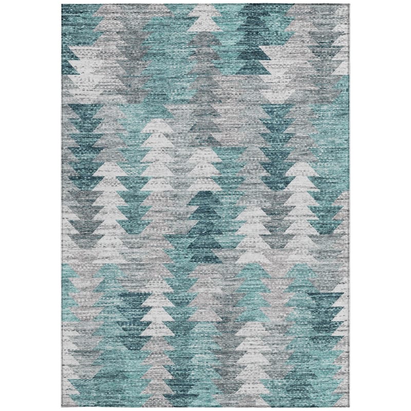 HomeRoots Geometric Transitional Rectangle Outdoor Rug