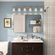 preview thumbnail 5 of 16, Acroma 6-light Modern Statement Crystal Bathroom Vanity Light - 45 inches