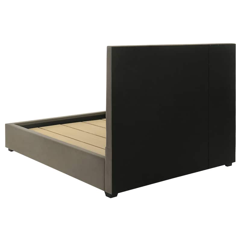 Delsea Upholstered Panel Platform Bed Light Brown