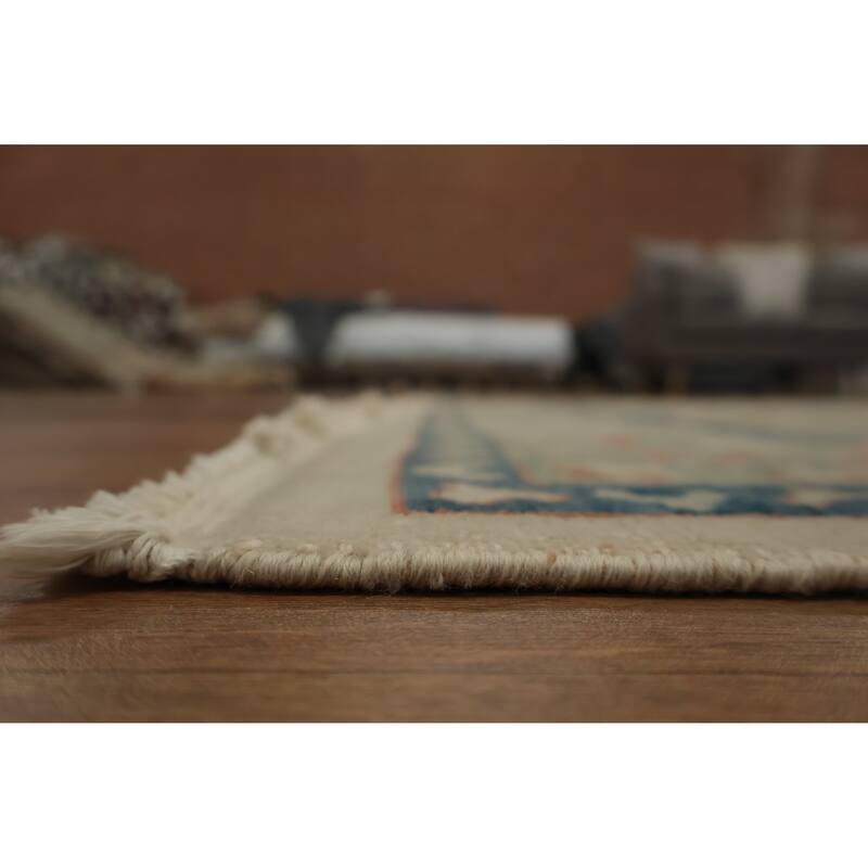 Hand Knotted Oriental 100% Wool Carpet Traditional Floral Beige & Ivories Ziegler Area Rug - 8' 3'' X 6' 1''