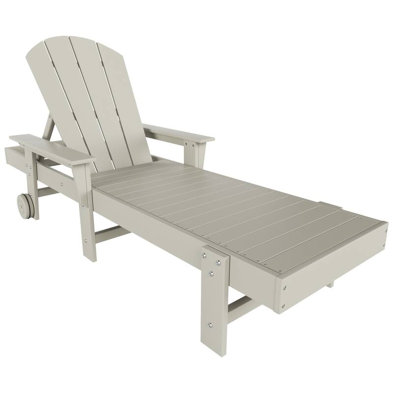Polytrends Laguna Hdpe All Weather Outdoor Patio Pool Reclining Chaise Lounge With Arms And Wheels