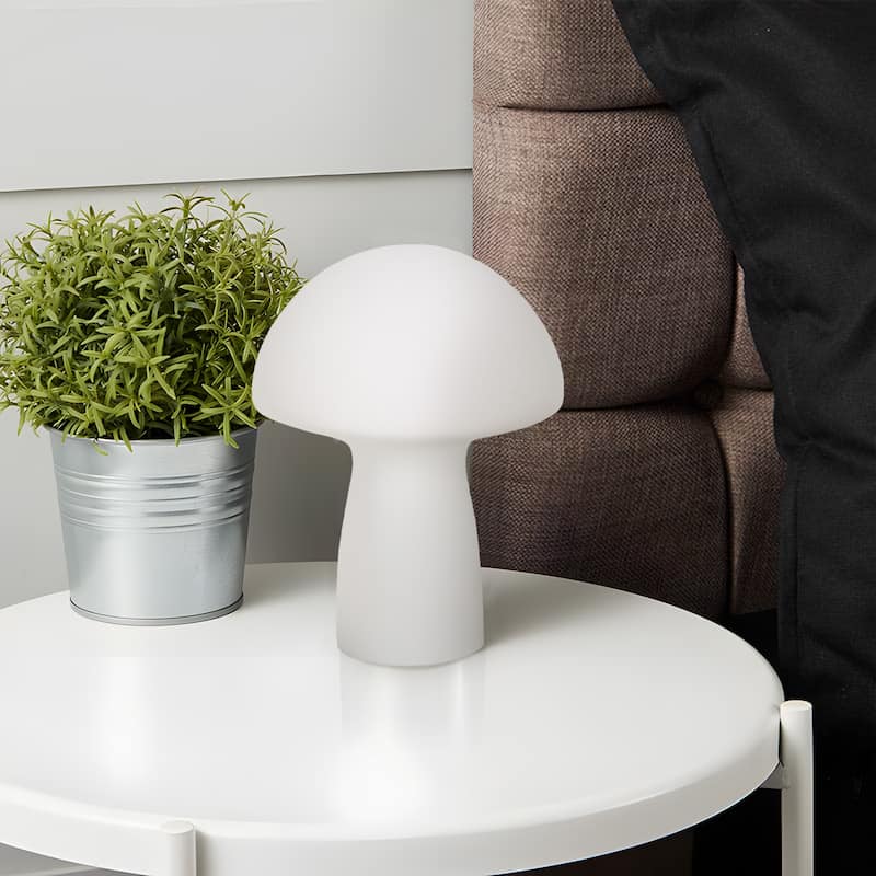 Modern Glass Mushroom Novelty Table Lamp with Stripes