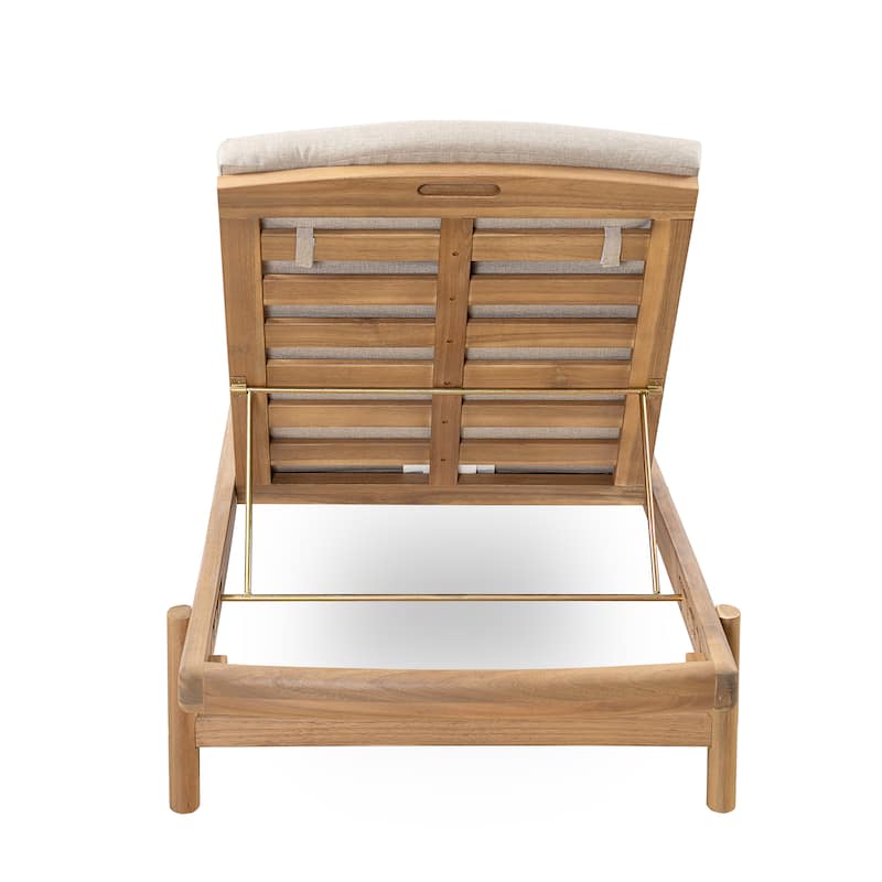 Christopher Knight Home - Emilio Outdoor Comfort Mallorca Acacia Wood Chaise Lounge Set with Cushions
