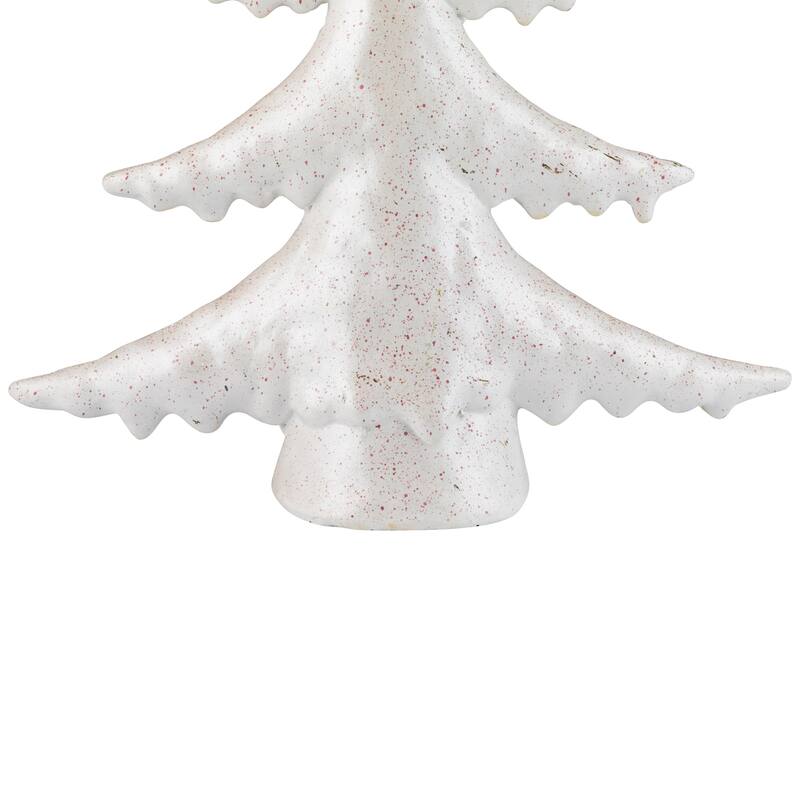 Shiny Speckled Christmas Tree Tabletop Decoration - 10" - White