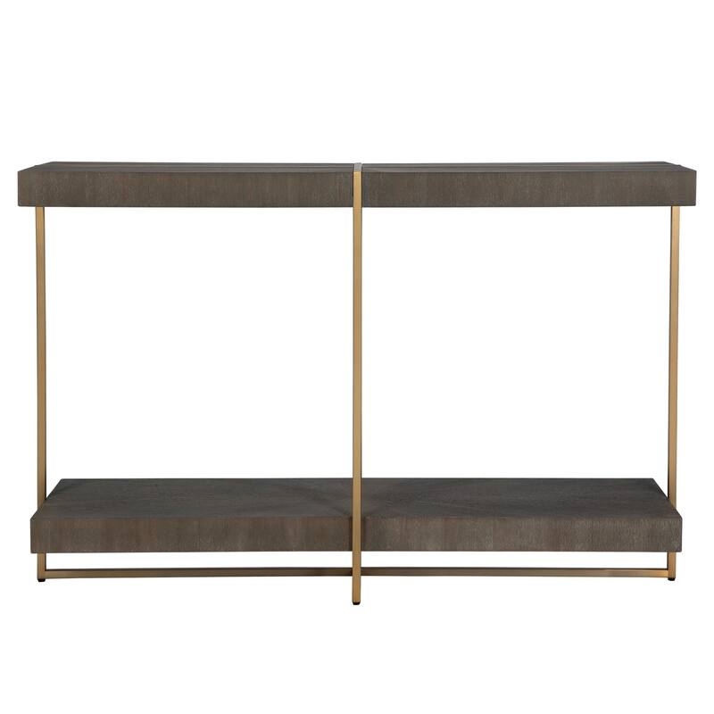 Uttermost Taja Modern Brass / Wood Console Table - 48"W x 31"H x 14"D