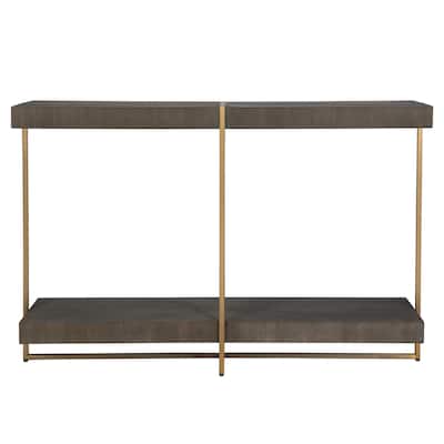Uttermost Taja Modern Brass / Wood Console Table - 48"W x 31"H x 14"D