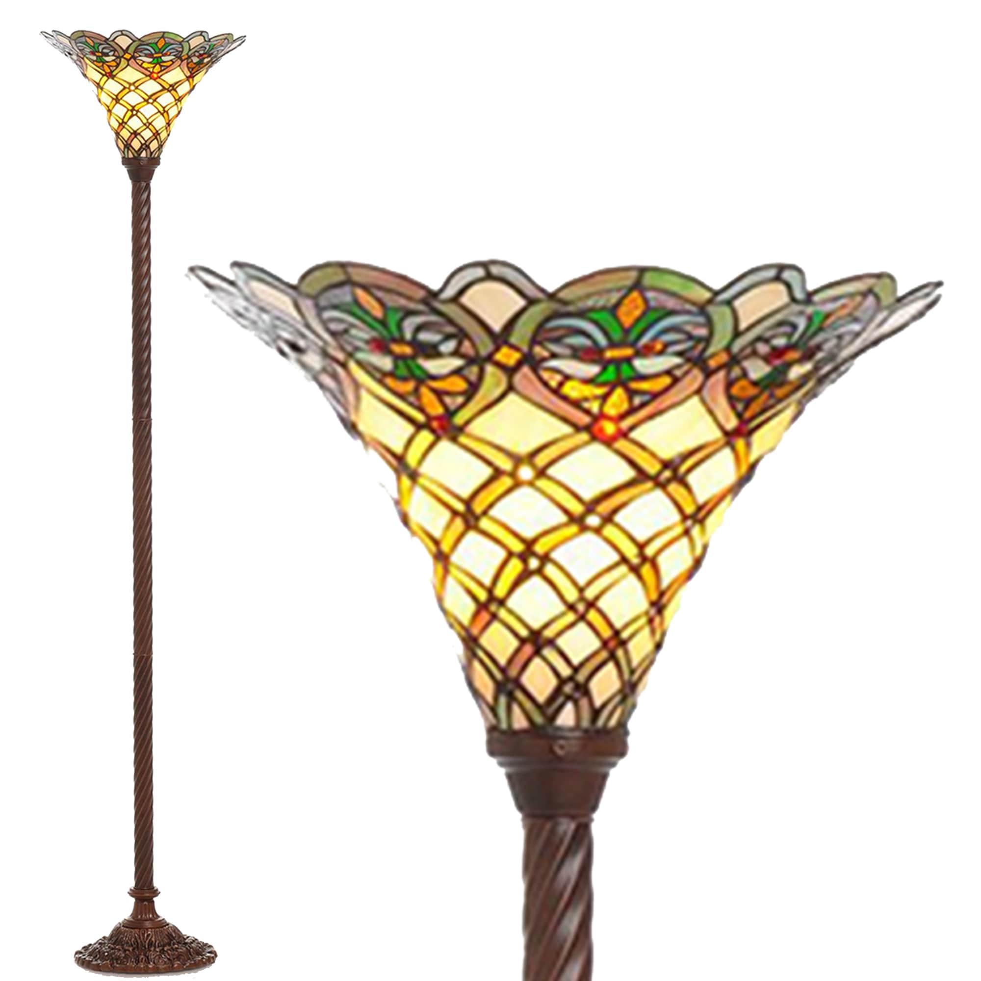 Warehouse of Tiffany Tiffany-style Arielle Torchiere