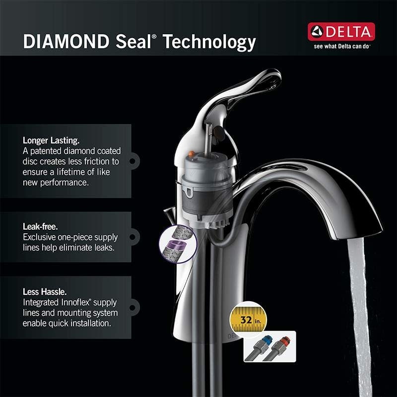 Chrome 559lf Lpu Delta Faucet Trinsic Single Handle Bathroom Faucet Commercial Bathroom Sink Faucets Assetrak Janitorial Sanitation Supplies