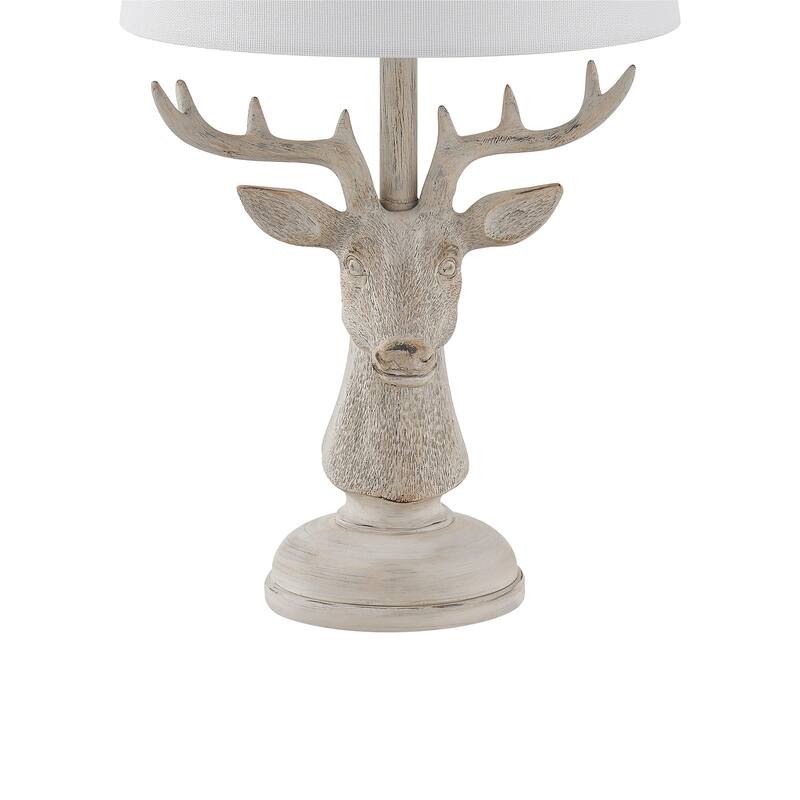 18"H Brown Resin Deer Table Lamp With Shade - 9" x 9" x 18"